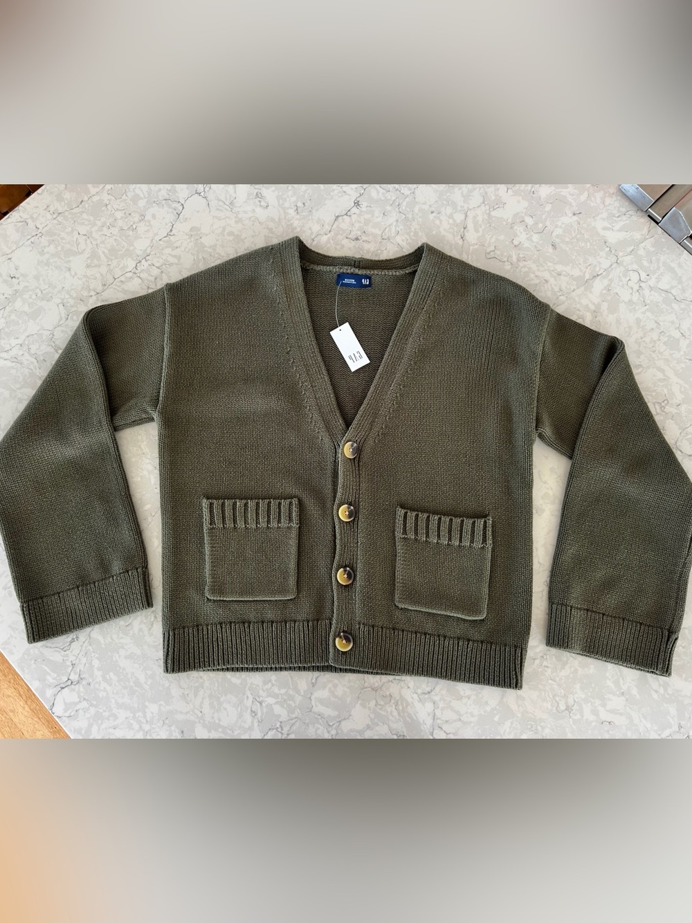 GAP Olive Green V-Neck Button Front Cardigan, NWT - Picture 11 of 11